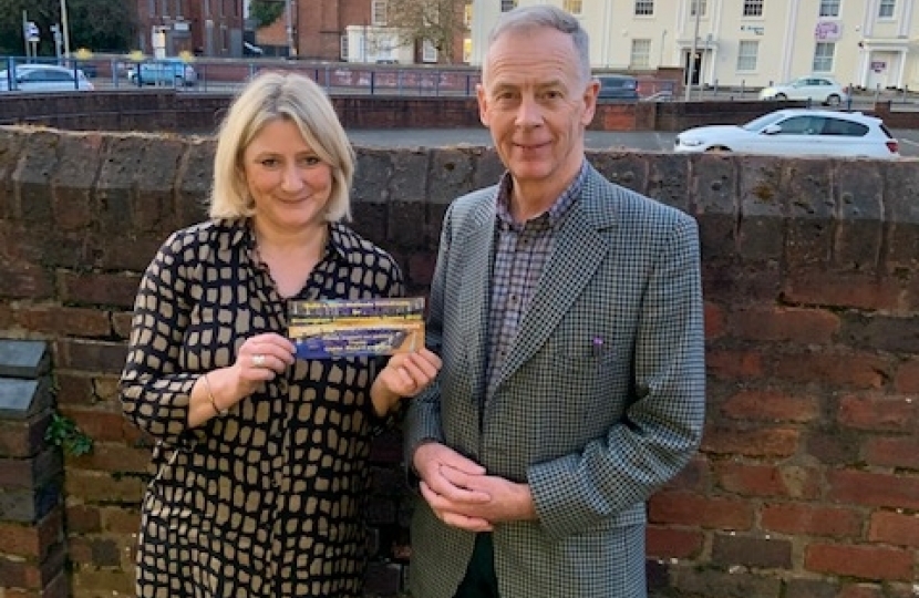 Suzanne Webb with David Viner, supporter of a West Midlands Velodrome