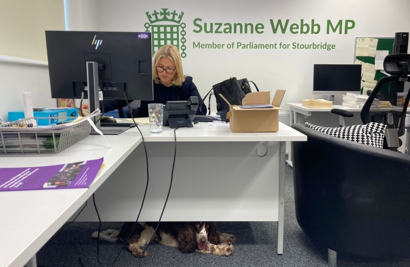 Suzanne Webb MP and her dog Sid