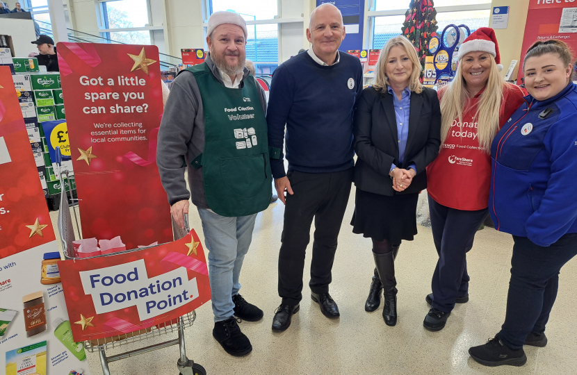Suzanne Webb MP with representatives from Tesco and Fareshare