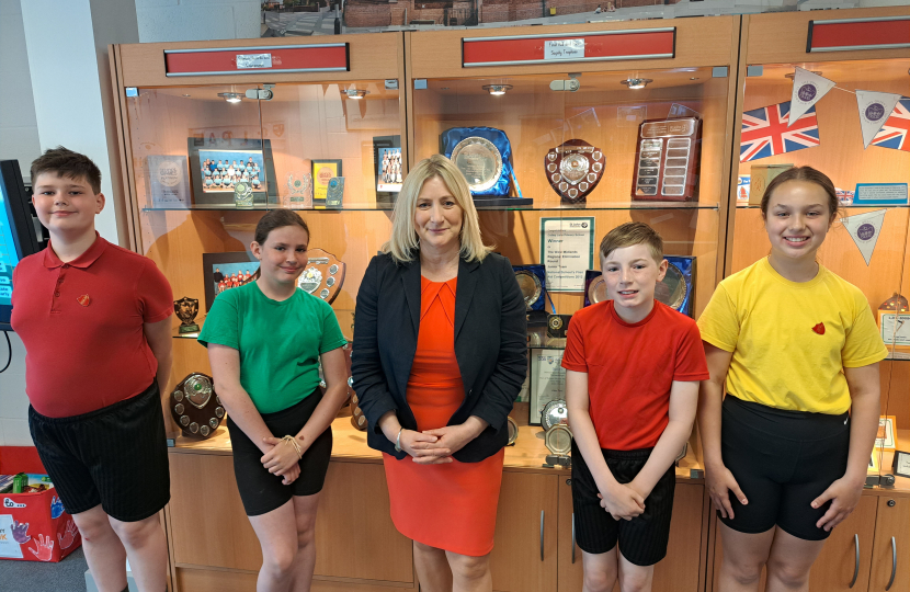 Suzanne Webb MP with pupils from Colley Lane Primary Academy