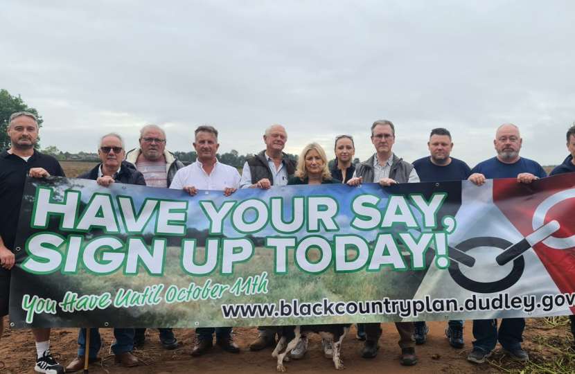 Suzanne Webb MP campaigning the save the Green Belt with local Councillors and residents