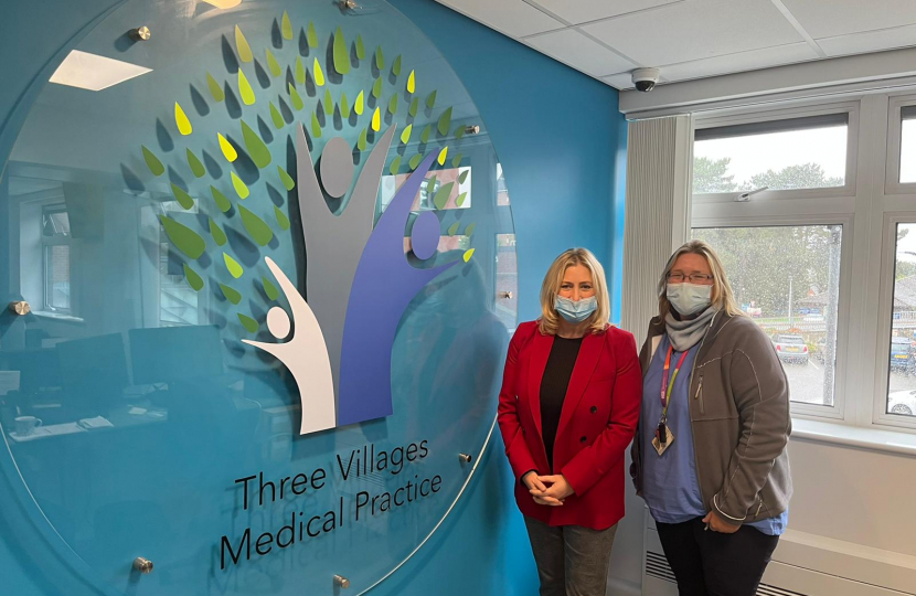 Suzanne Webb MP with Dr Ruth Tapparo of Three Villages Medical Practice