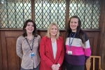 Suzanne Webb MP with student Sophia Wheal and marketing coordinator Ruth Taylor