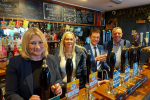Suzanne Webb MP at the Windsor Castle Inn with West Midlands Mayor Andy Street, Councillor Dave Borley, and local campaigner Lisa Clinton