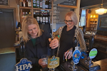 Suzanne Webb MP pulling a pint