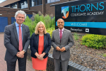 From left to right: Sir Mark Grundy (Chief Executive of Shireland Collegiate Academy Trust), Suzanne Webb MP, and Manny Kelay (Headteacher)