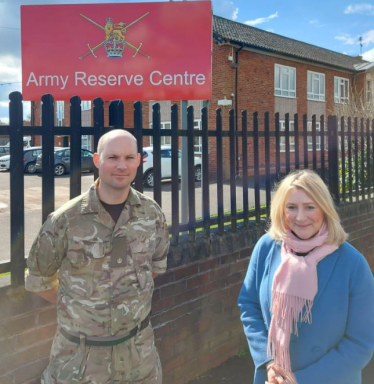 Suzanne Webb MP at the Army Reserve Centre in Stourbridge